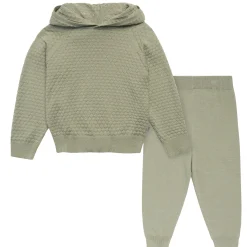 2-Piece Infant & Toddler Girls Medium Green Viscose Sweater Knit Hoodie Set