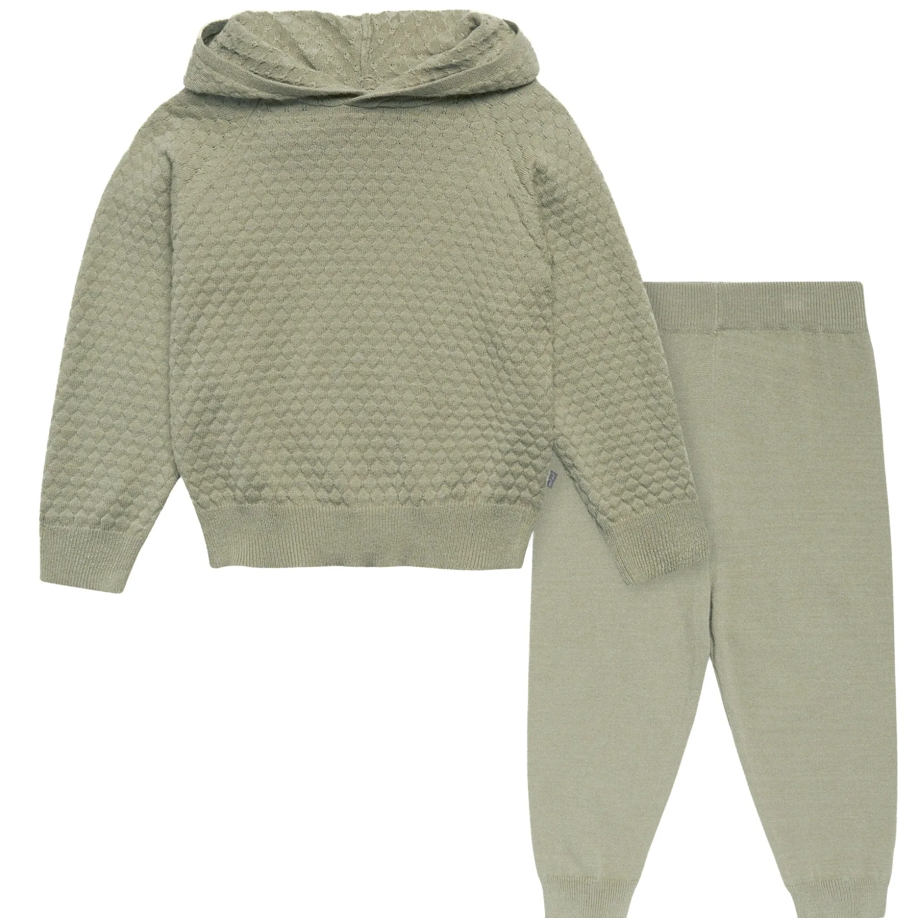 2-Piece Infant & Toddler Girls Medium Green Viscose Sweater Knit Hoodie Set