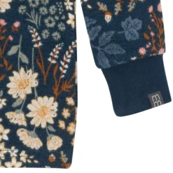 2-Piece Infant & Toddler Girls Navy Floral Hacci Pajama Set