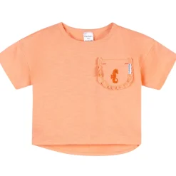 2-Piece Infant & Toddler Girls Seahorse Pocket Tee and Shorts Set