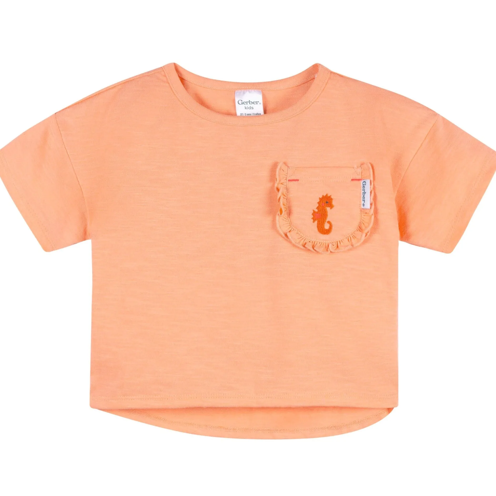2-Piece Infant & Toddler Girls Seahorse Pocket Tee and Shorts Set