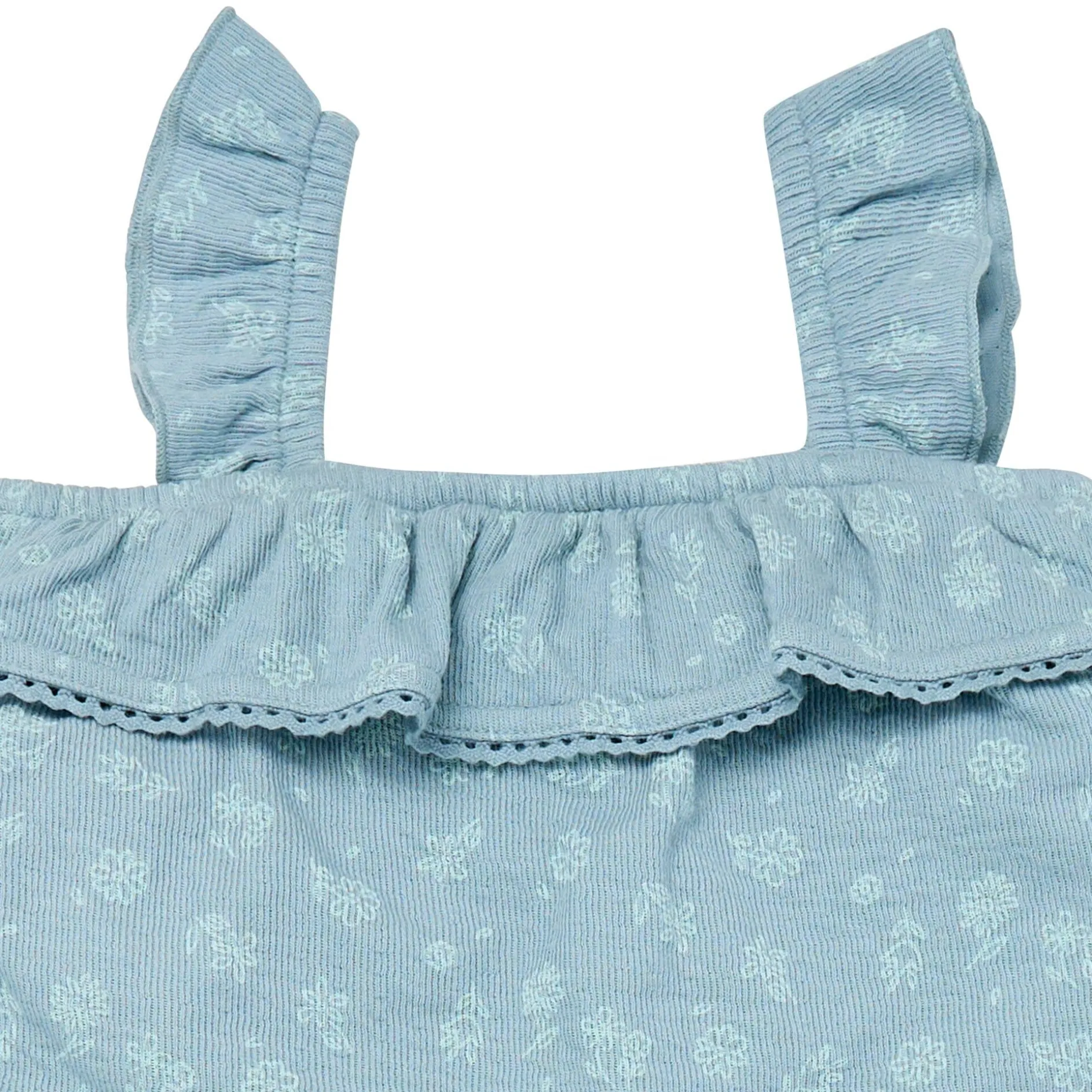2-Piece Infant & Toddler Girls Teal Floral Top and Shorts Set