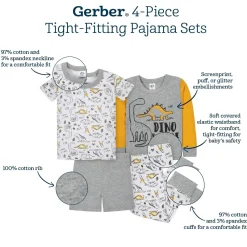 4-Piece Infant & Toddler Girls Unicorn Snug Fit Cotton Pajamas