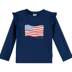 2-Piece Infant & Toddler Girls UPF 50+ USA Flag Rash Guard and Swim Bottoms Set