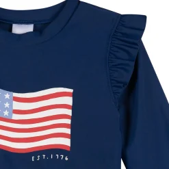 2-Piece Infant & Toddler Girls UPF 50+ USA Flag Rash Guard and Swim Bottoms Set