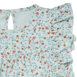 4-Piece Infant & Toddler Girls Vine Floral Flutter Sleeve Tops and Shorts Set