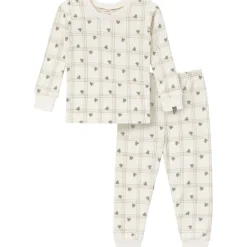 2-Piece Infant & Toddler Neutral Ivory Shamrock Snug Fitting Hacci Pajamas Set