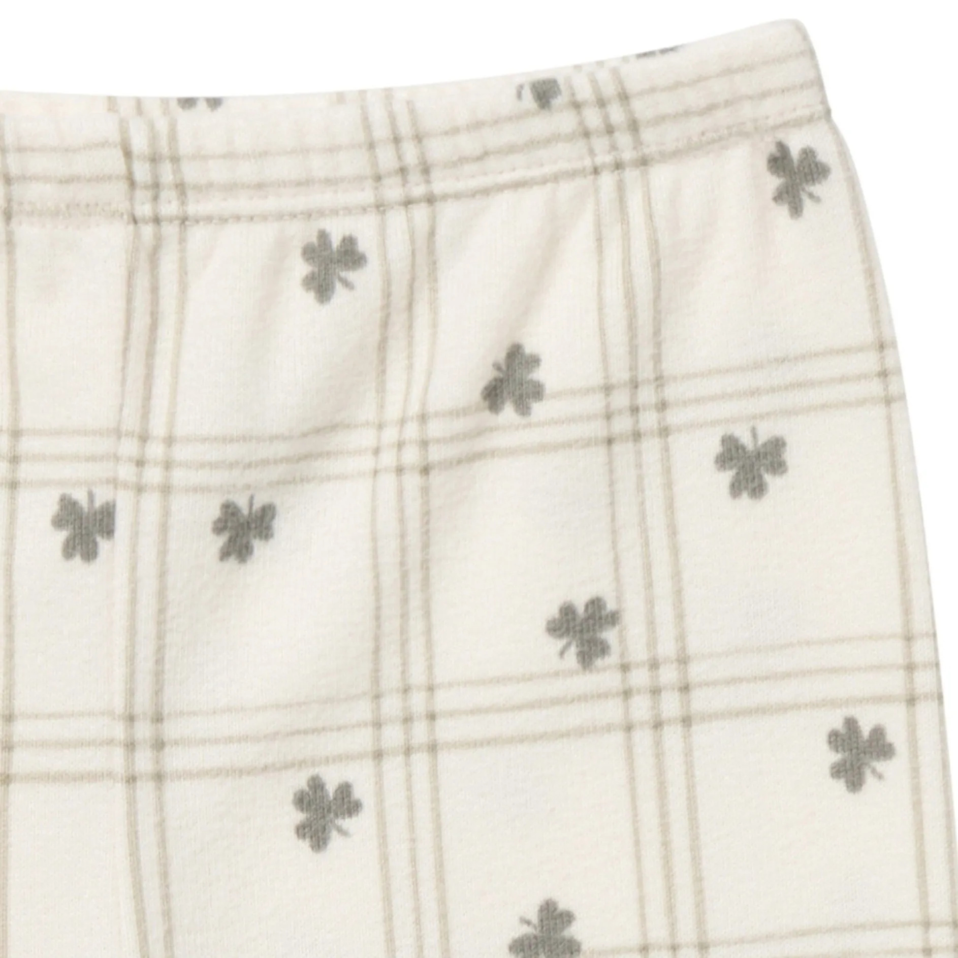 2-Piece Infant & Toddler Neutral Ivory Shamrock Snug Fitting Hacci Pajamas Set