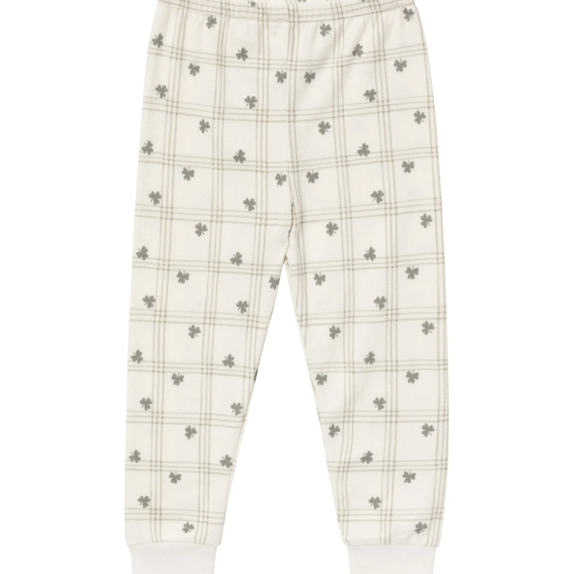 2-Piece Infant & Toddler Neutral Ivory Shamrock Snug Fitting Hacci Pajamas Set