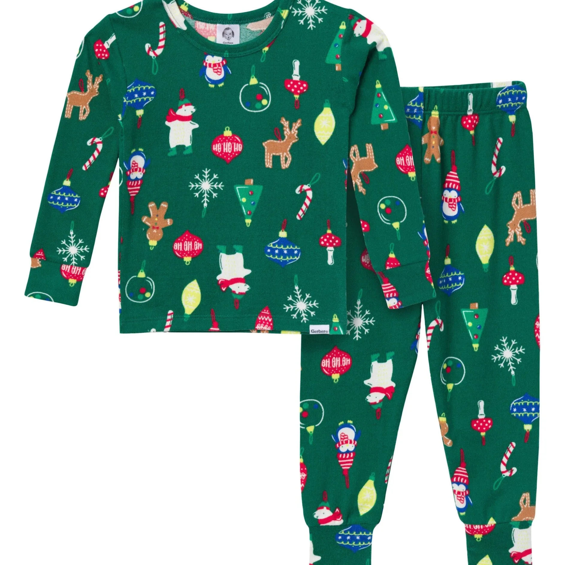 2-Piece Infant & Toddler Neutral Ornaments Hacci Snug Fit Pajama Set