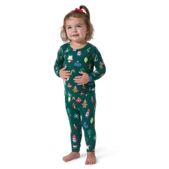 2-Piece Infant & Toddler Neutral Ornaments Hacci Snug Fit Pajama Set