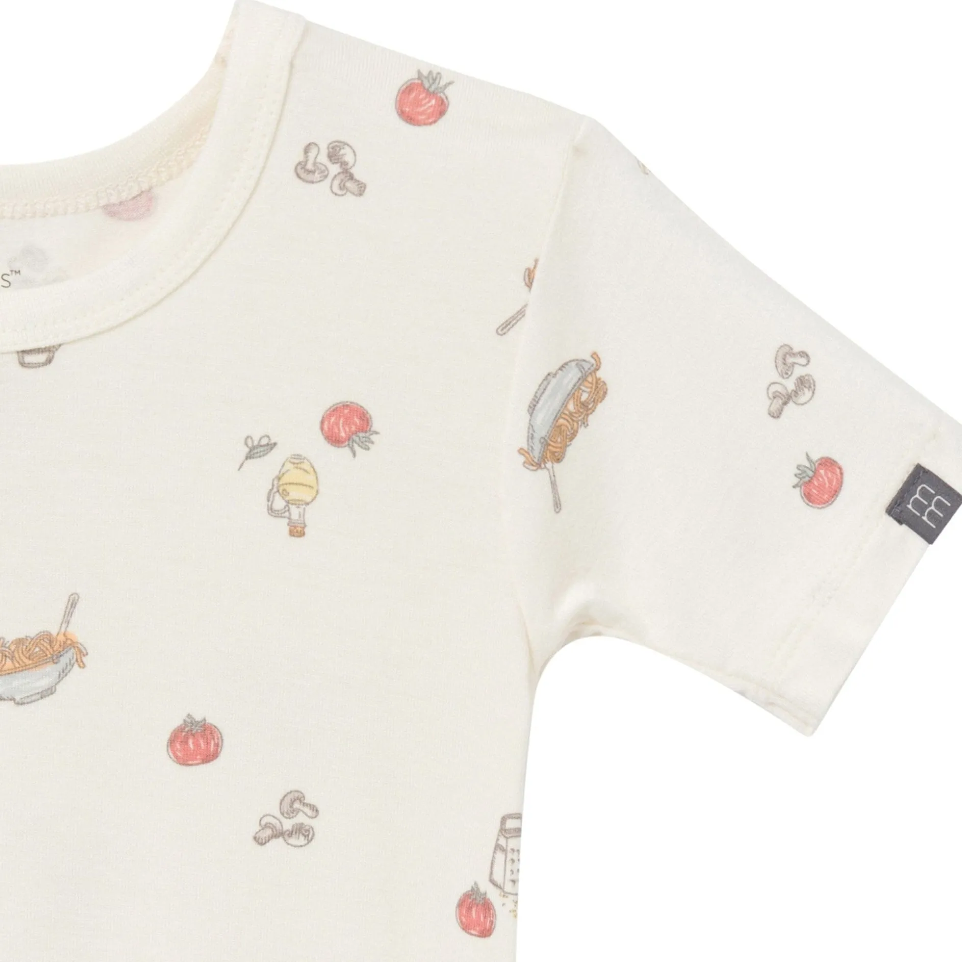 4-Piece Infant & Toddler Neutral Pasta Dinner Viscose Snug Fitting Pajamas