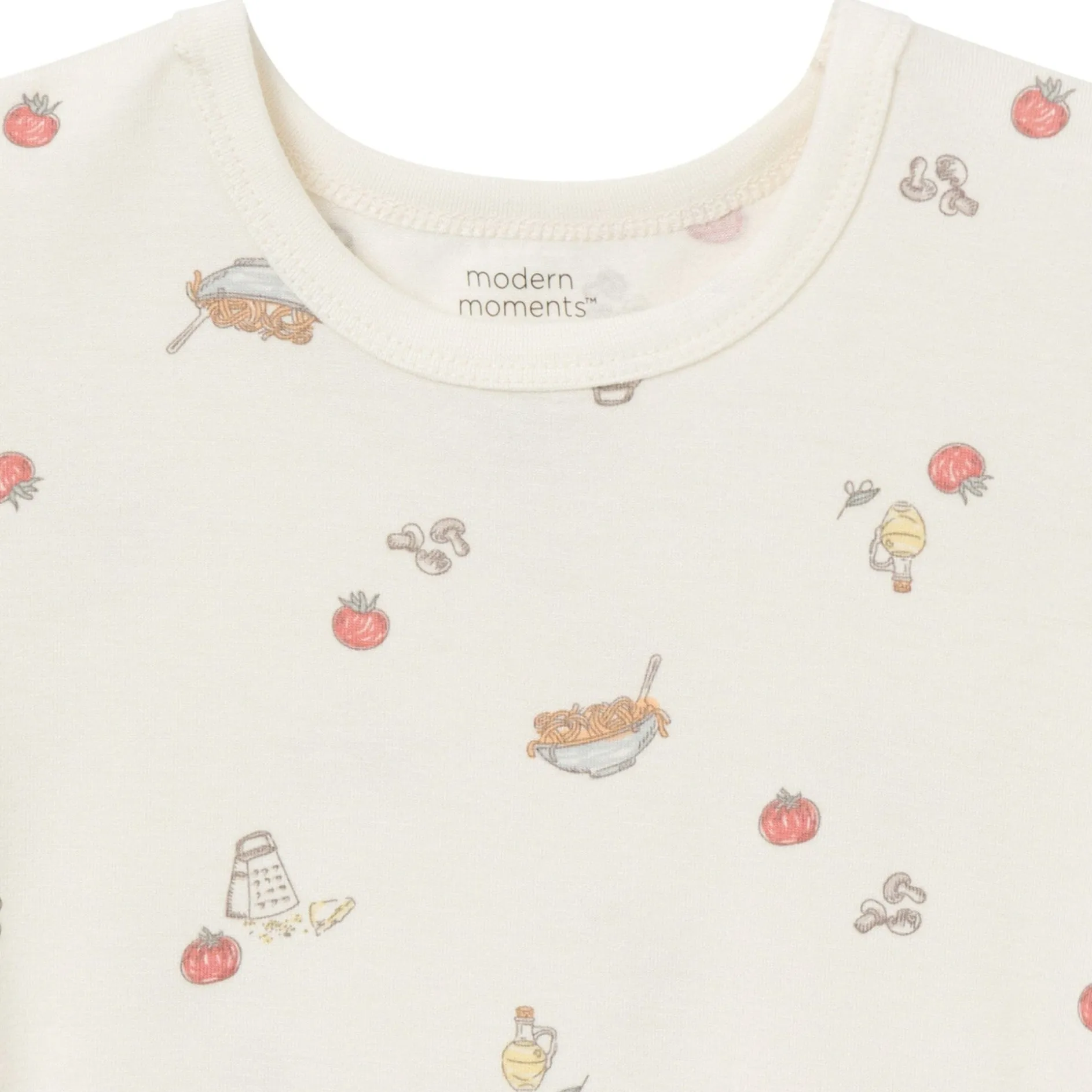 4-Piece Infant & Toddler Neutral Pasta Dinner Viscose Snug Fitting Pajamas