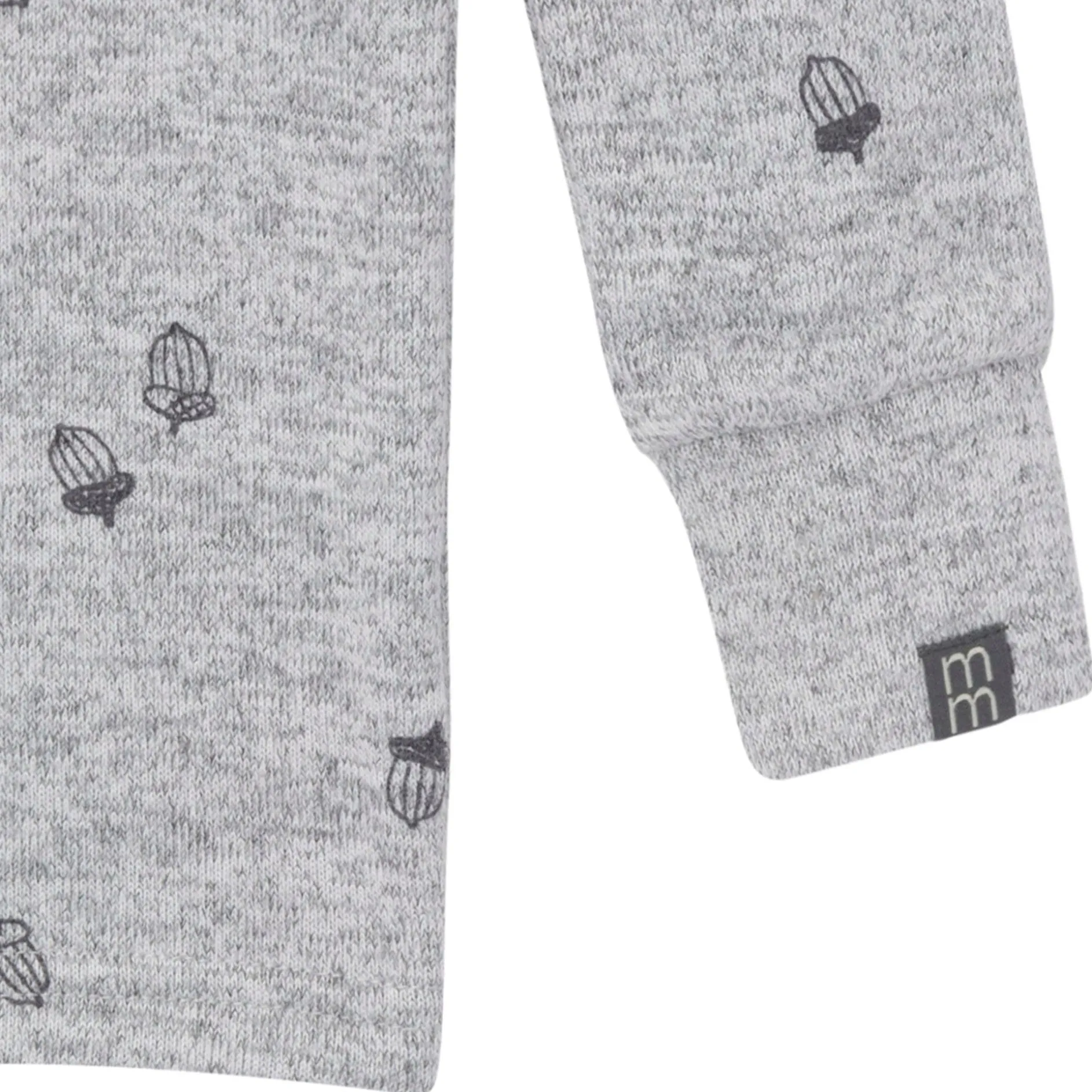 2-Piece Infant & Toddler Neutral Grey Heather Acorn Hacci Pajama Set