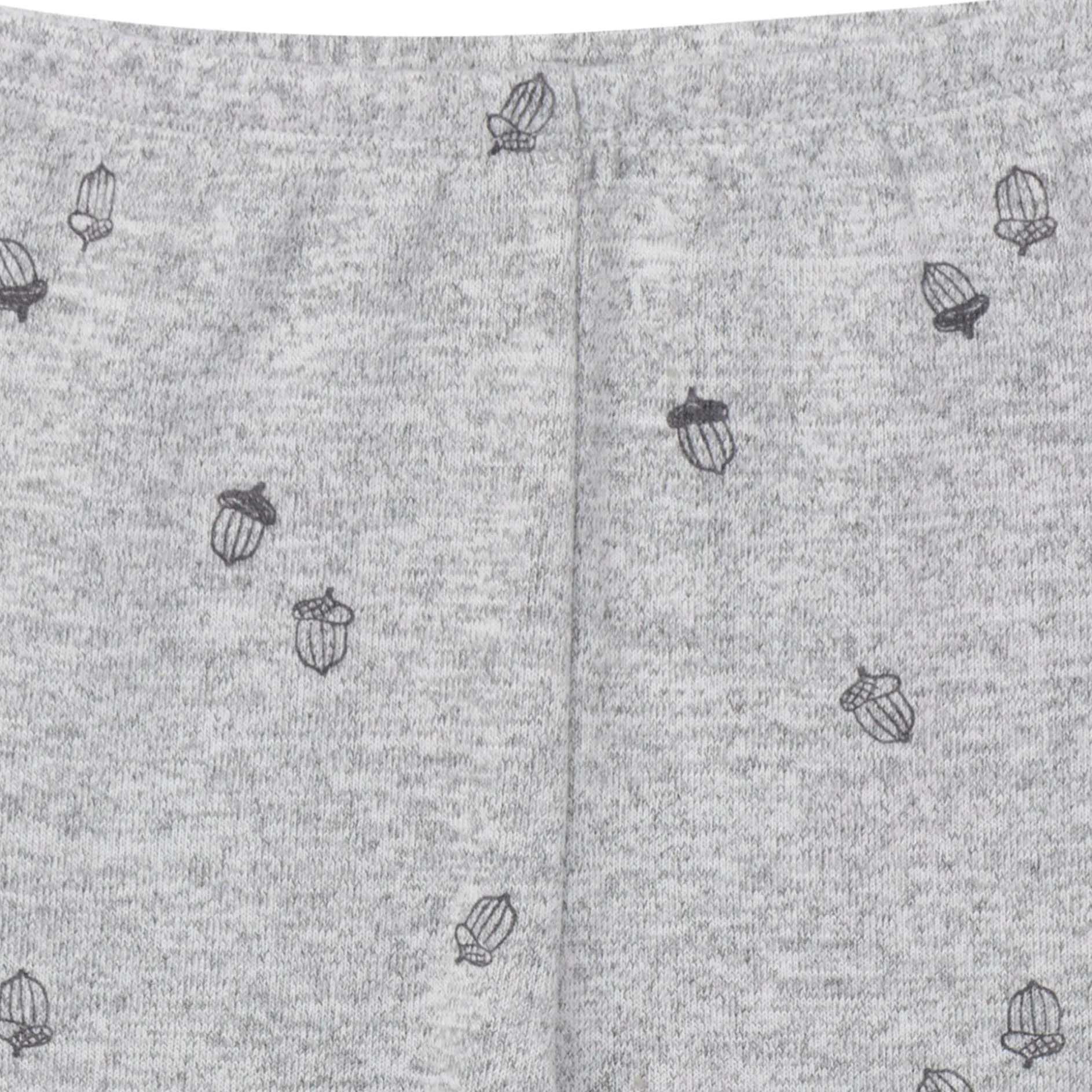 2-Piece Infant & Toddler Neutral Grey Heather Acorn Hacci Pajama Set