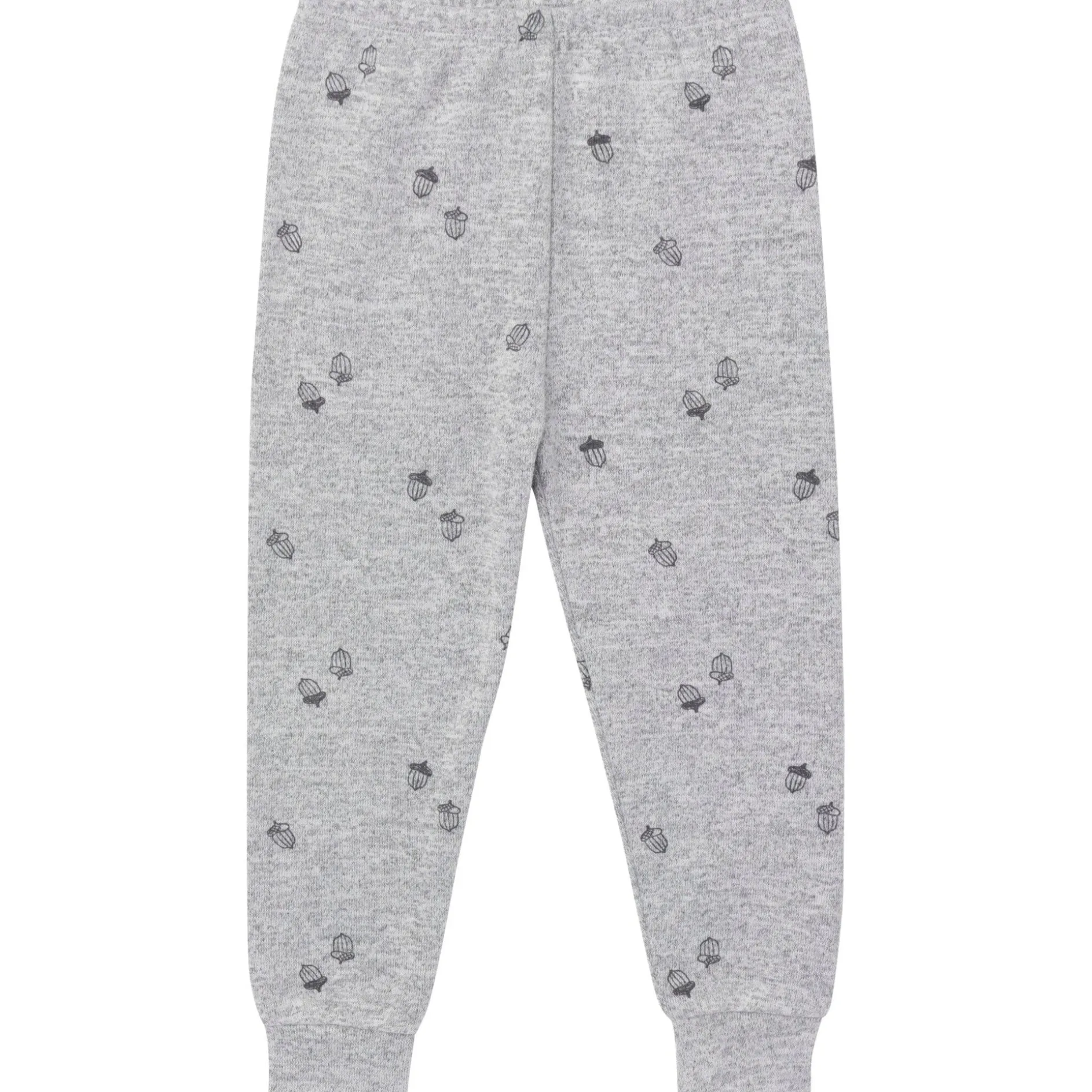 2-Piece Infant & Toddler Neutral Grey Heather Acorn Hacci Pajama Set