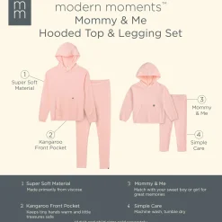 2-Piece Infant & Toddler Pink Hooded Waffle Top and Legging Viscose Set