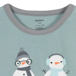 2-Piece Infant & Toddler Snowman Stripe Snug Fit Pajama Set