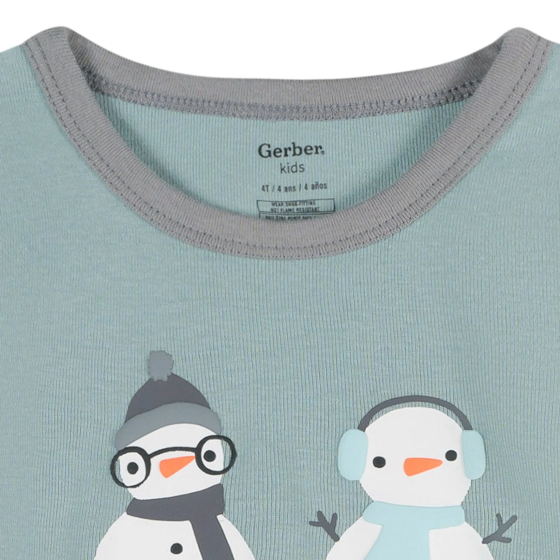 2-Piece Infant & Toddler Snowman Stripe Snug Fit Pajama Set