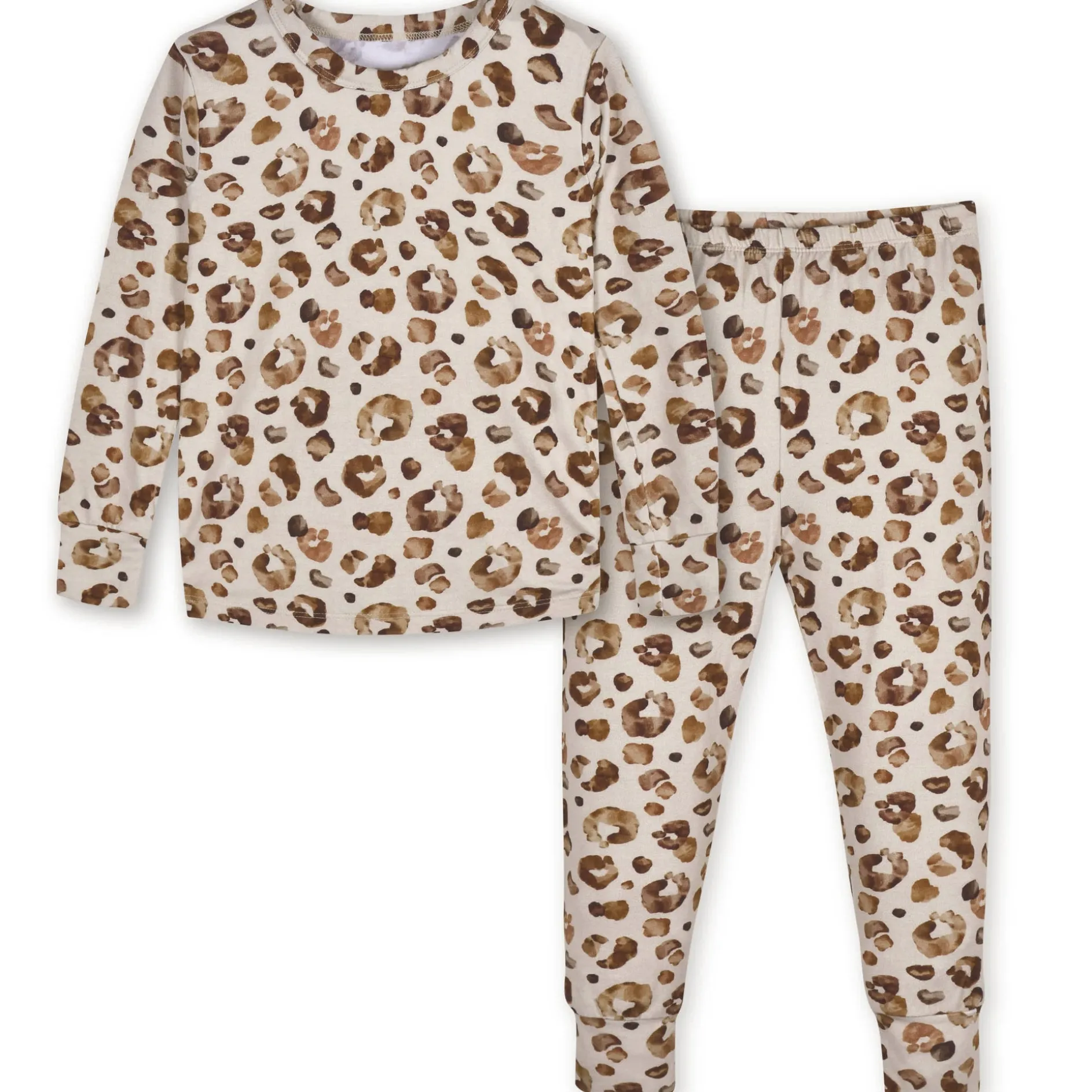 2-Piece Infant & Toddler Spotted Leopard Buttery Soft Viscose Made from Eucalyptus Snug Fit Pajamas