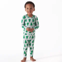 2-Piece Infant & Toddler Spruce Buttery Soft Viscose Made from Eucalyptus Snug Fit Holiday Pajamas