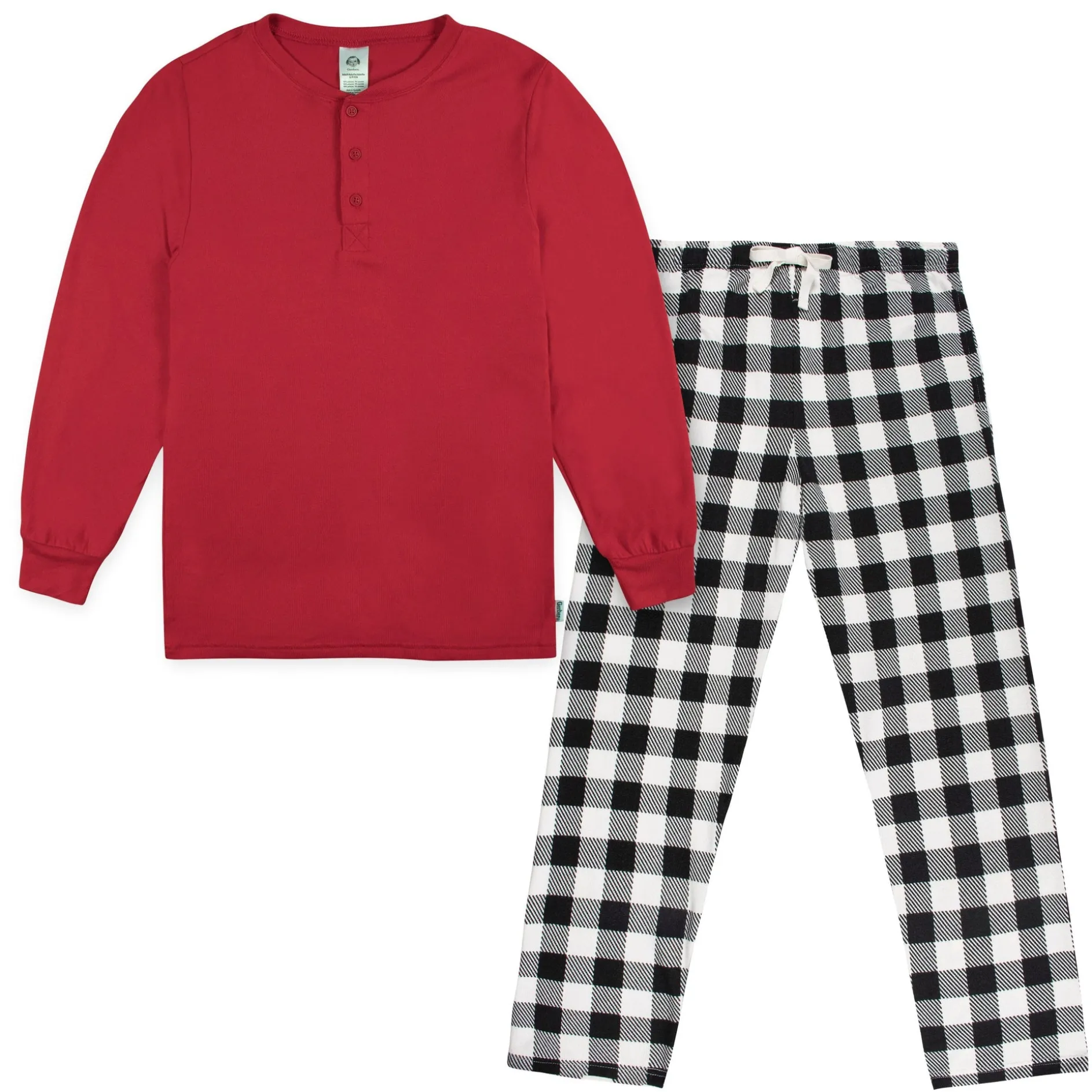 2-Piece Men's Buffalo Plaid Hacci Pajama Set