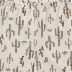 2-Piece Neutral Christmas Cactus Snug Fit Pajama Set