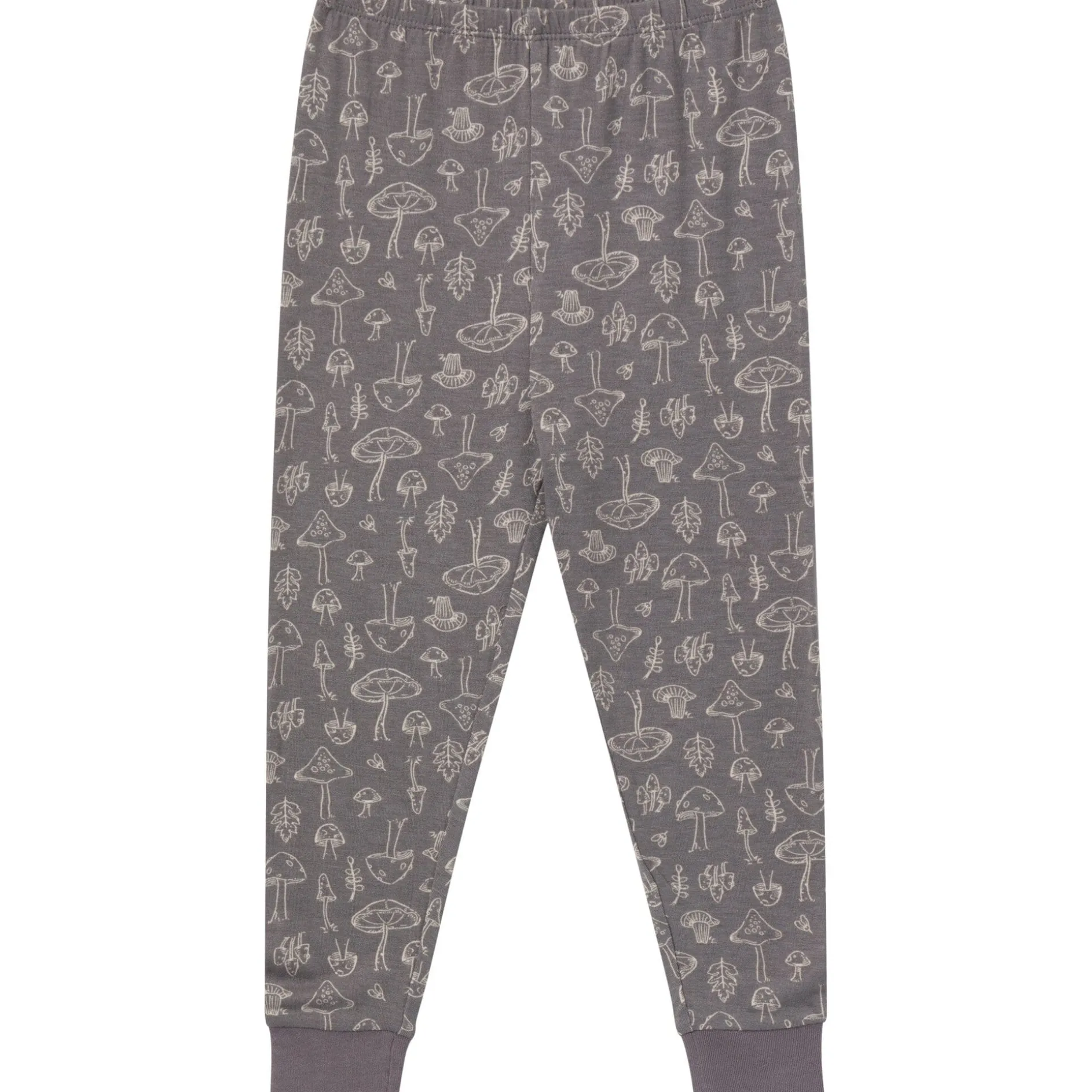4-Piece Neutral Mushrooms Viscose Snug Fit Pajama Set
