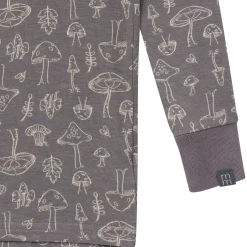 4-Piece Neutral Mushrooms Viscose Snug Fit Pajama Set