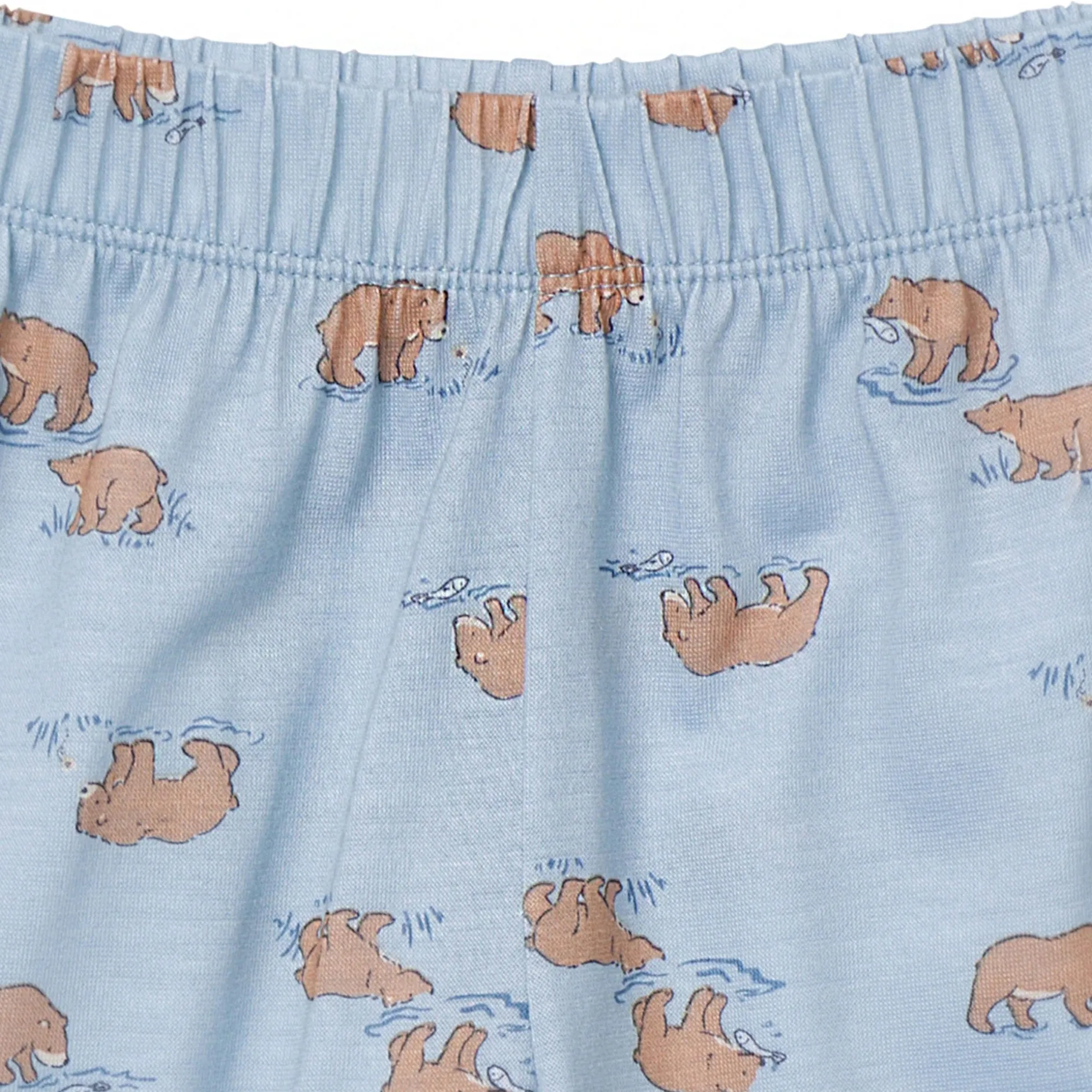 3-Piece Toddler Boys Bear T-Shirt, Shorts & Pants Pajama Set