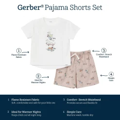 2-Piece Toddler Boys Dog Pajama Shorts Set