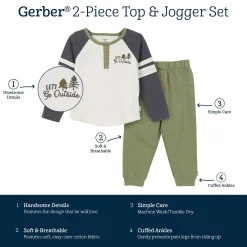 2-Piece Toddler Boys Let's Go Outside Top & Joggers Set
