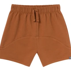2-Piece Toddler Boys Medium Brown Henley Shirt and Shorts Set