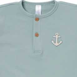 2-Piece Toddler Boys Medium Teal Henley Shirt and Shorts Set