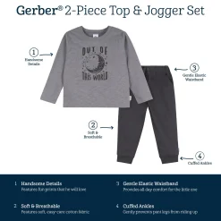 2-Piece Toddler Boys Space Adventure Top and Jogger Set