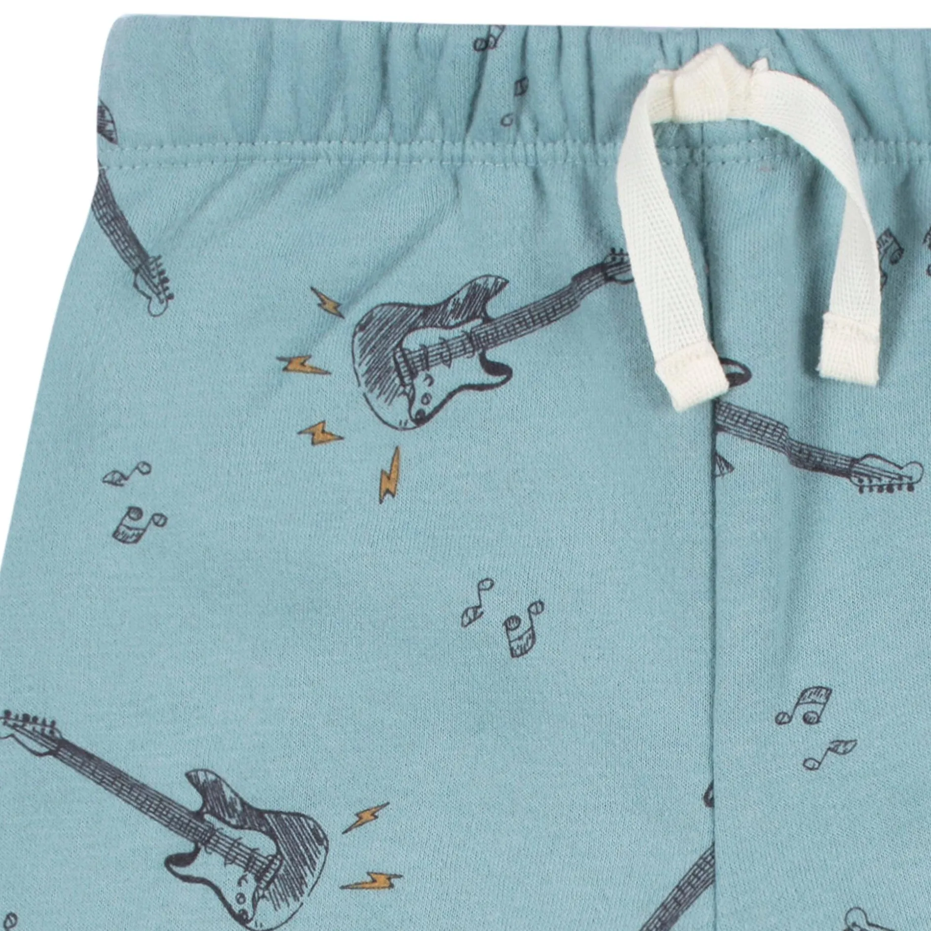 2-Piece Toddler Boys Teal Guitars Sweatshirt & Pant Set, 5T