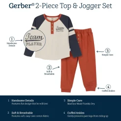 2-Piece Toddler Boys Team Player Top & Joggers Set
