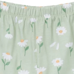 3-Piece Toddler Girls Daisies T-Shirt, Shorts & Pants Pajama Set