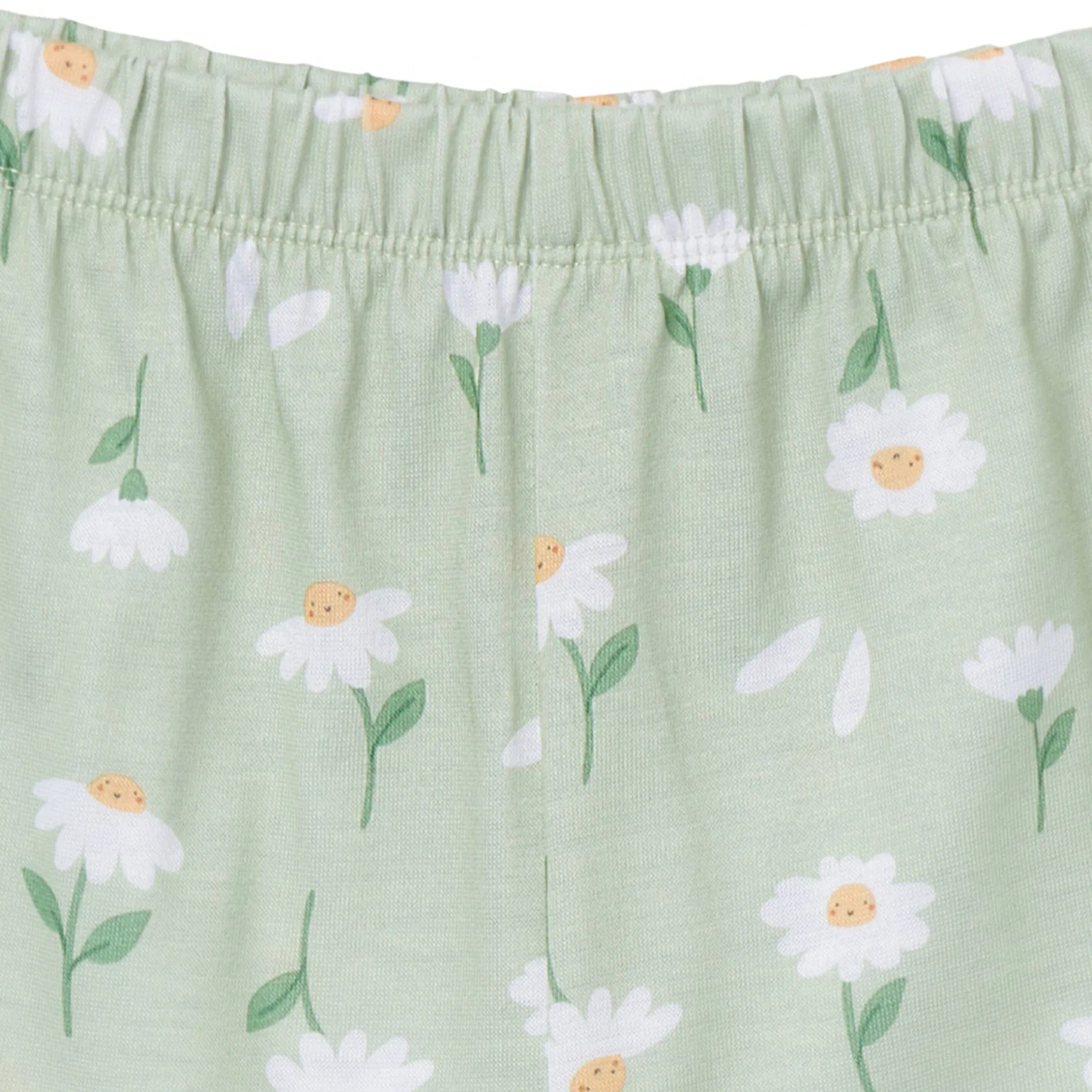 3-Piece Toddler Girls Daisies T-Shirt, Shorts & Pants Pajama Set