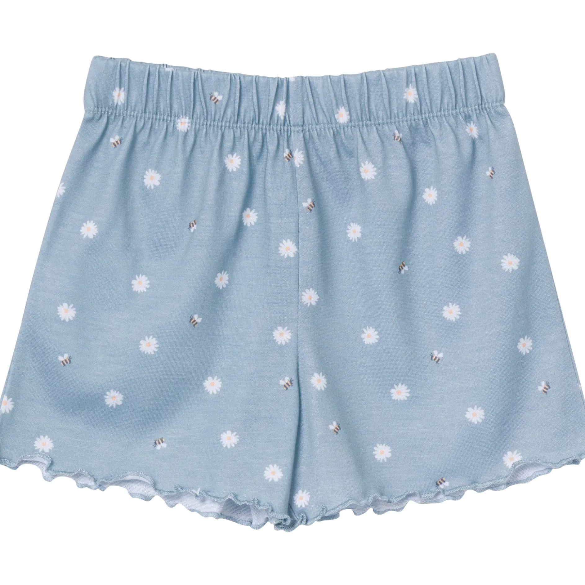 3-Piece Toddler Girls Daisies T-Shirt, Shorts & Pants Pajama Set