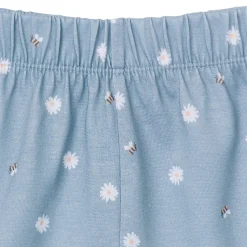 3-Piece Toddler Girls Daisies T-Shirt, Shorts & Pants Pajama Set