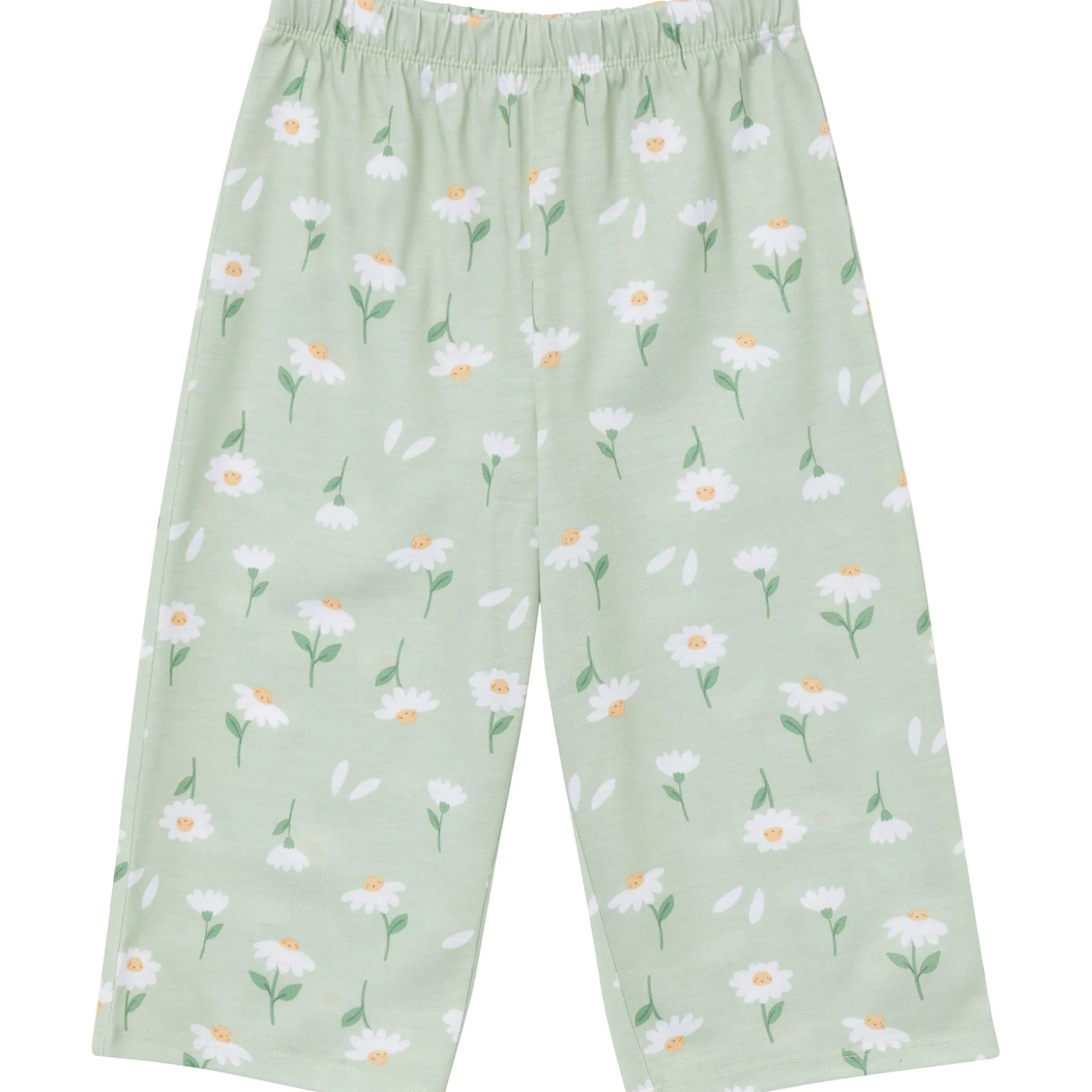 3-Piece Toddler Girls Daisies T-Shirt, Shorts & Pants Pajama Set