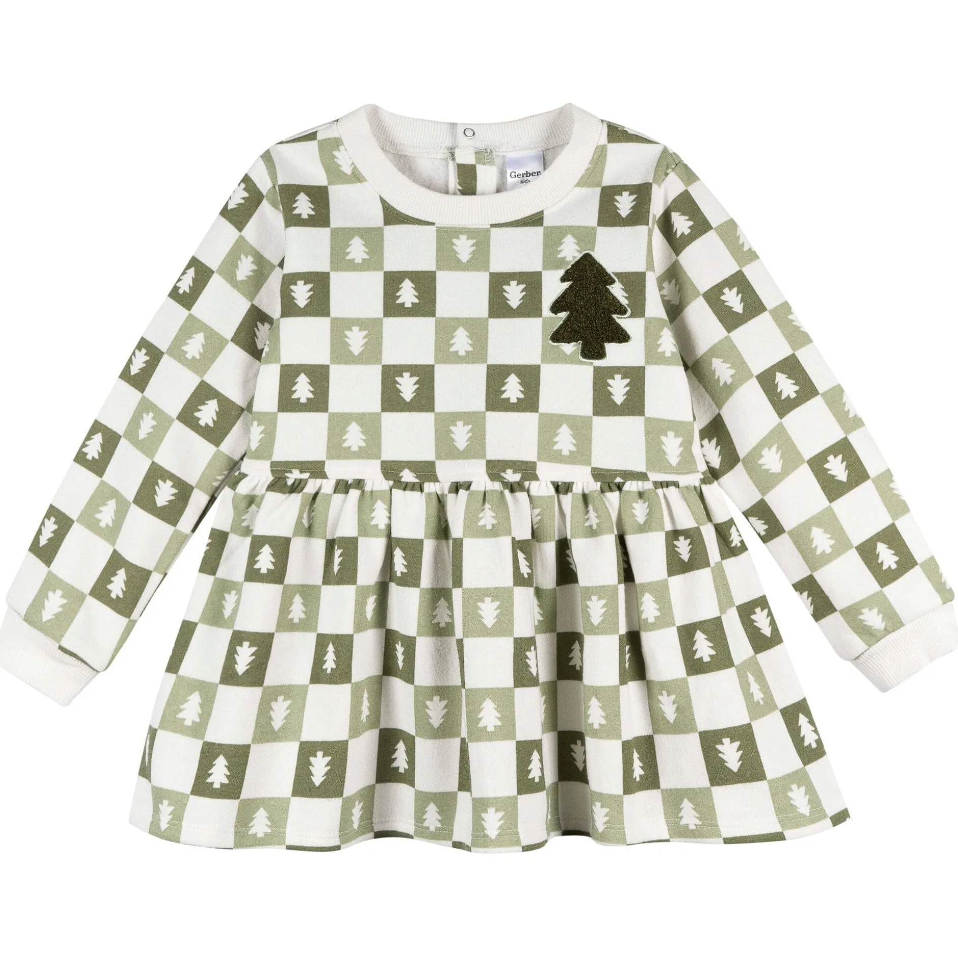2-Piece Toddler Girls Green Trees Dress and Legging Set