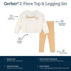 2-Piece Toddler Girls Horseshoes Top and Legging Set