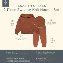 2-Piece Toddler Girls Md Brown Sweater Knit Hoodie Set