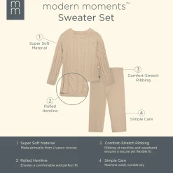 2-Piece Toddler Girls Oatmeal Viscose Sweater Set