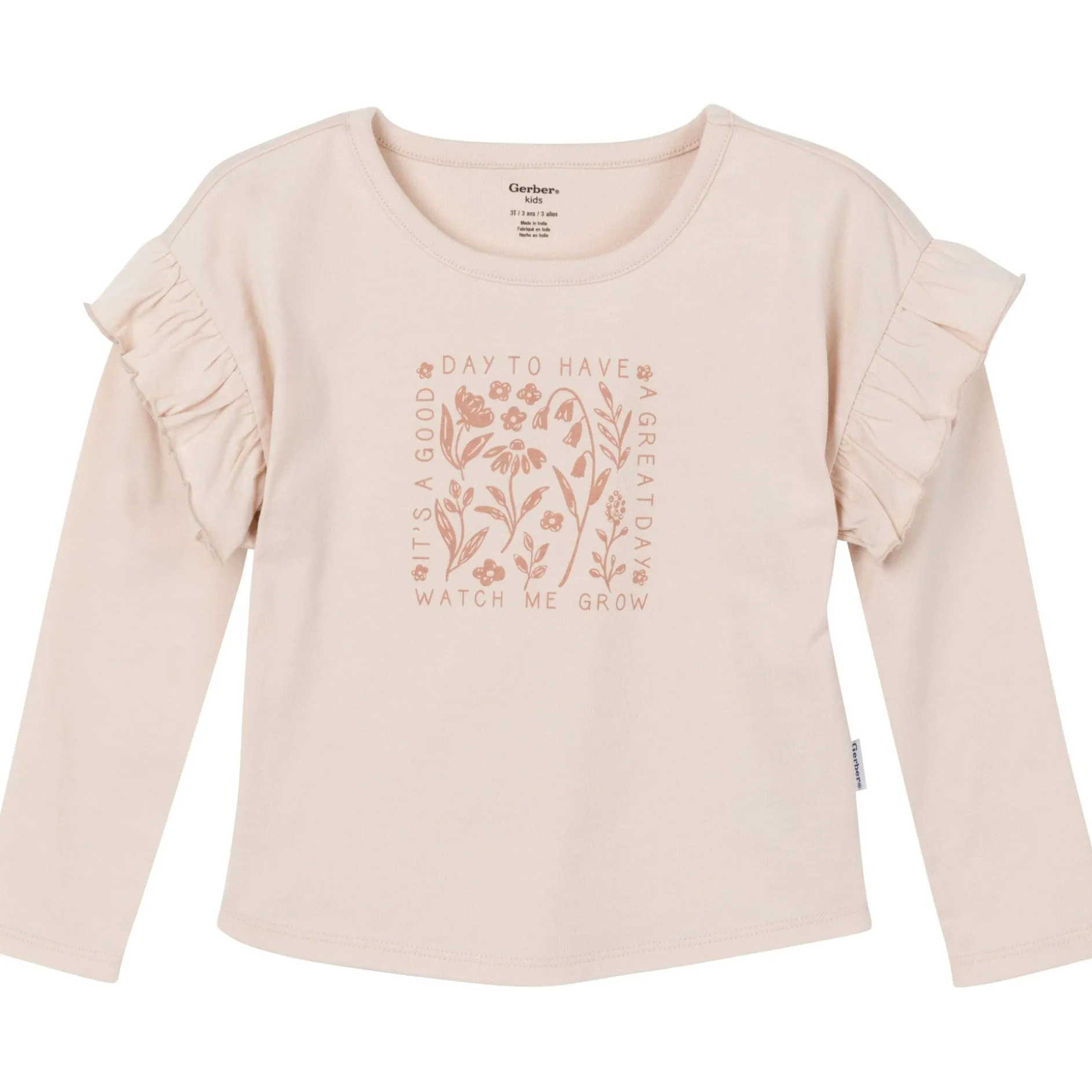 3-Piece Toddler Girls Tan Tops and Pants