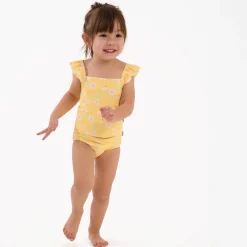 2-Piece Toddler Girls UPF 50+ Daisies Swimsuit Set