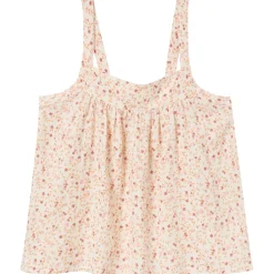 2-Piece Womens Beige Vine Floral Cropped Pants Set