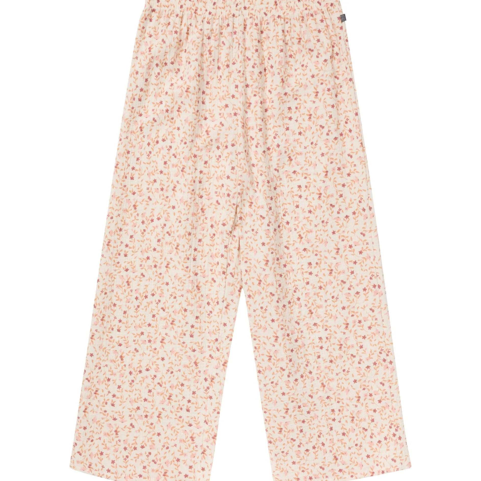 2-Piece Womens Beige Vine Floral Cropped Pants Set